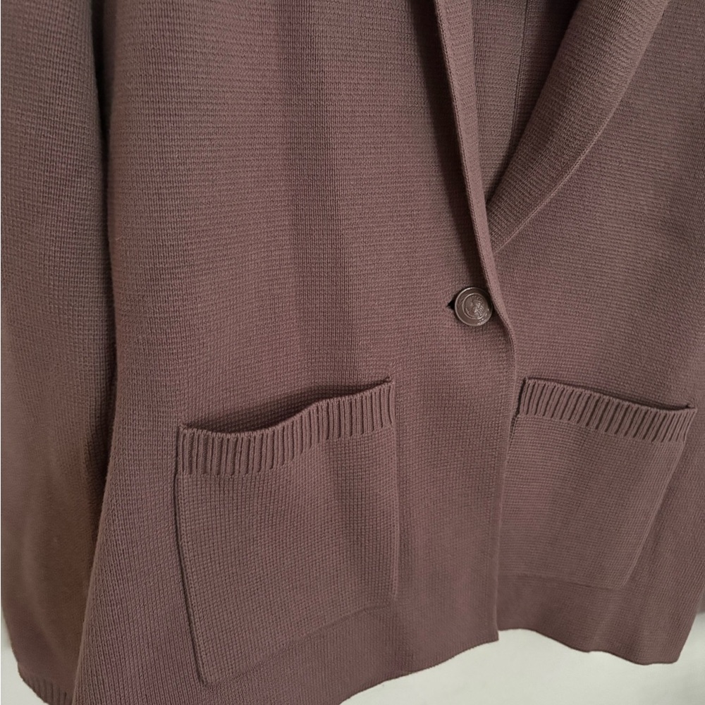 L'AGENCE Lacey Solid Knit Blazer Elegant Taupe Mauve Chic Women’s Medium NWT - Picture 5 of 8